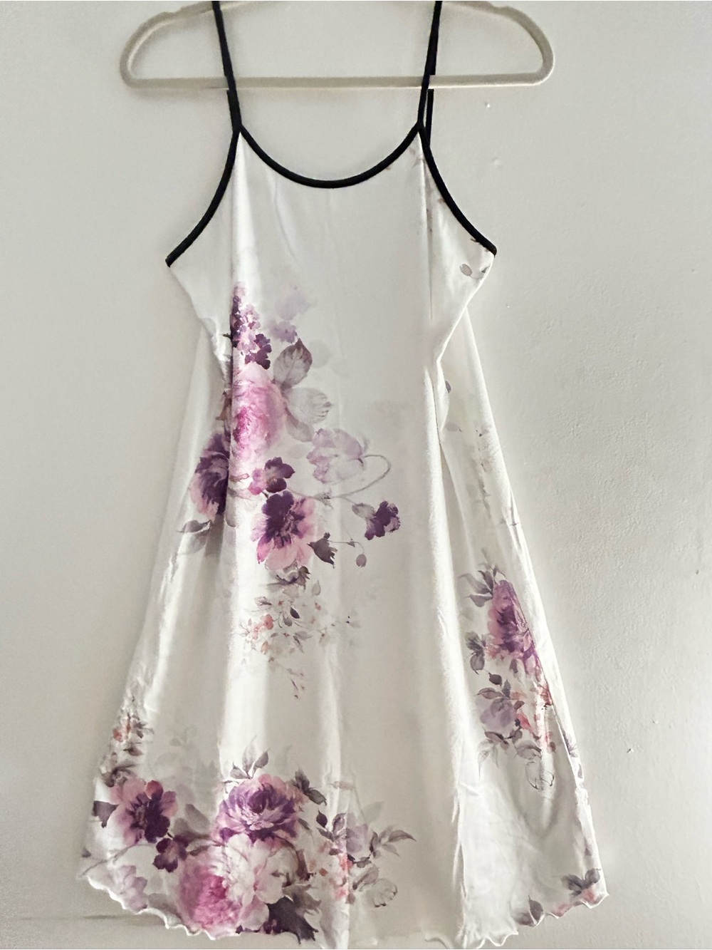 Floral Slip Dress with Purple Bloom Print